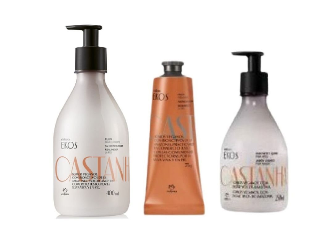 Kit Ekos castaña 3 pzas pulpa corporal, de mano y jab