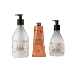 NATURA - Kit Ekos castaña 3 pzas pulpa corporal, de mano y jab