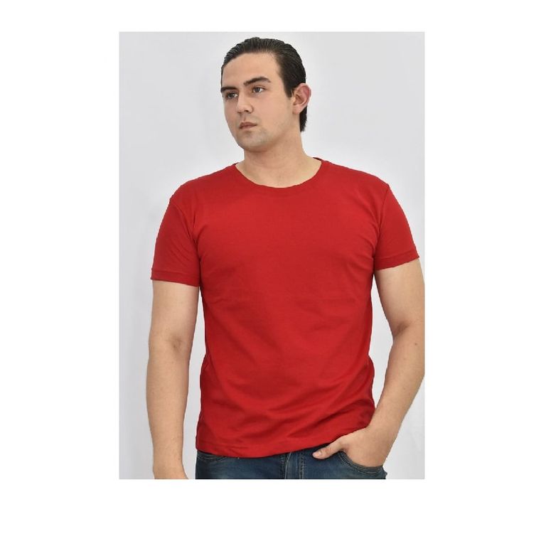 Polo Básico para Hombre Cuello Redondo Rojo