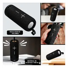 RYBIU IMPORT - Bocina Portable y Funcional Tono Negro Y+Gift MiniAgenda