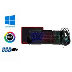 TEROS - Kit Te-4063N -Teclado - Mouse-Auricular-Mouse Pad