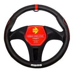 MOMO - CUBRE VOLANTE NEGRO-ROJO