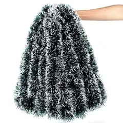 GENERICO - Set de 3 Guirnaldas jaspeadas navideñas enredaderas 2mts x 11cm Nieve