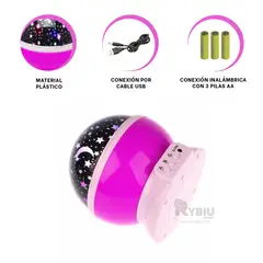RYBIU IMPORT - Lampara Resistente y Adaptable Fucsia Y+Banderitas Adhesivas