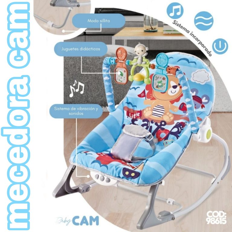 Silla Mecedora Musical Vibradora Soporta 20kg Con Bluetooth