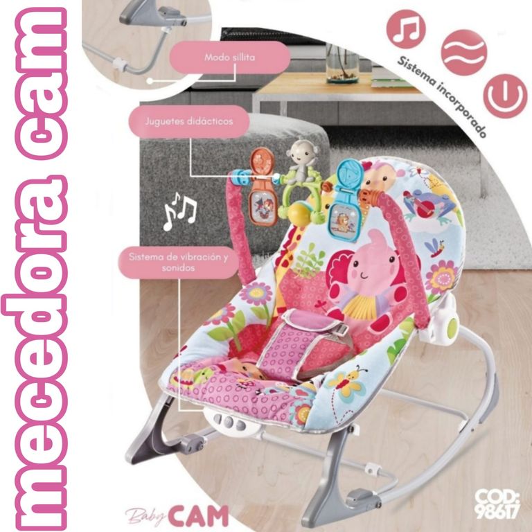 Silla Mecedora Musical Vibradora Soporta 20kg Con Bluetooth