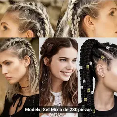 GENERICO - Kit de 230 piezas para Dreadlocks DIY - Estilo Hip Hop Punk