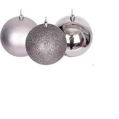 GENERICO - SET Bolas de navidad esferas navideñas decorativas 12 unid PLATEADO