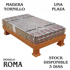 GENERICO - TARIMA DE UNA PLAZA MADERA TORNILLO, MODELO ROMA