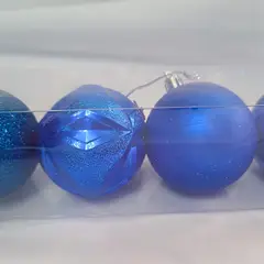 GENERICO - Set de 12 Bolas de Navidad Brillante, Escarchada, Mate de 6cm AZULINO