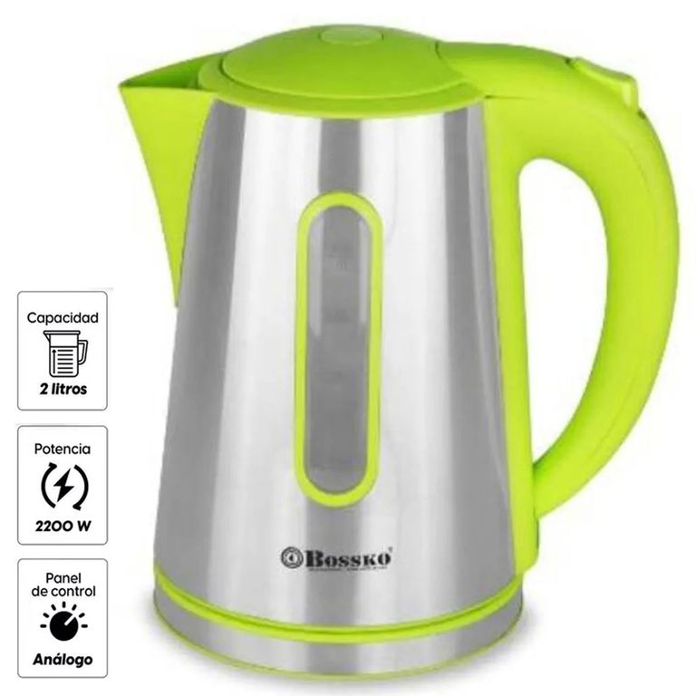 Hervidor Eléctrico 2 Litros Acero BK-208B Verde