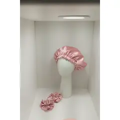 GENERICO - GORRO PARA DORMIR PALO ROSA DE SATIN POR LOS DOS LADOS