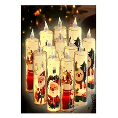 GENERICO - Luces vela LED de Navidad blanca - X12 UNIDADES