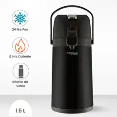 THERMOS - Termo Sifón Lever Cromado 1.50l Negro