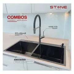 STONE - COMBO LAVADERO LUXURE STLU8448 + KANE STB CON ESCURRIDOR -STONE