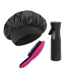 GENERICO - Kit de 3 accesorios para el cuidado del cabello color negro fucsia