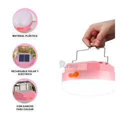 RYBIU IMPORT - Lampara de Alta Luminosidad en Tono Rosado Y+Gift Stickers