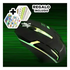 RYBIU IMPORT - Raton Versatil Gamer con Luces Negro Y+Gift Stickers