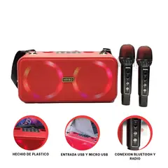 RYBIU IMPORT - Altavoz Ergonomico en Rojo Y+Regalo Ligas para Peinar