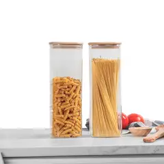HYGGE - Set de 2 Contenedores Herméticos con Tapa Bambú