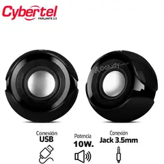 CYBERTEL - Parlante 2.0 ZOOM 2 BLACK CYB S402k 2" RMS:10W - Negro