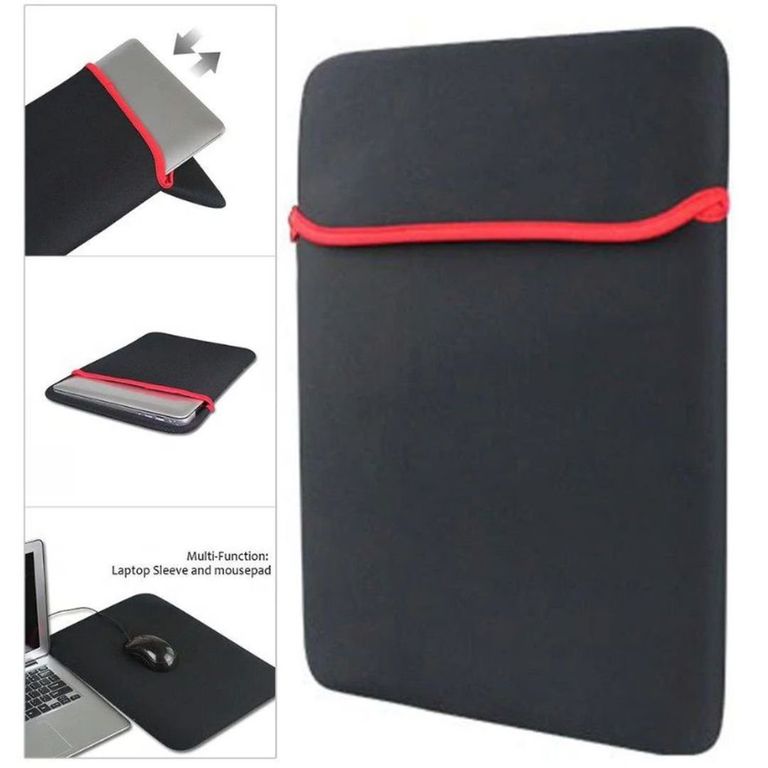 FUNDA PROTECTOR DE LAPTOP PARA 14 PULGADAS 35CM X 25CM NEOPRENO NEGRO
