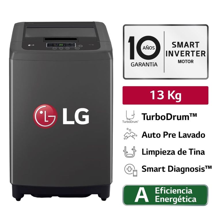 Lavadora Carga Superior 13 Kg WT13BPBK Negro claro