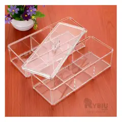 RYBIU IMPORT - Caja Organizadora de Acrilico de 6 Divisiones y 2 Niveles