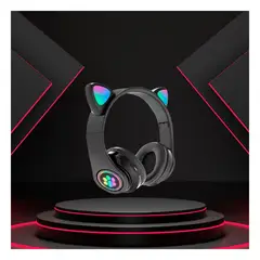 RYBIU IMPORT - Audifonos Tipo Gato en Coloracion Negro Y+Regalo Agendita