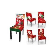 GENERICO - Forros Funda de Silla Navideña Decoración Navidad Pack x4