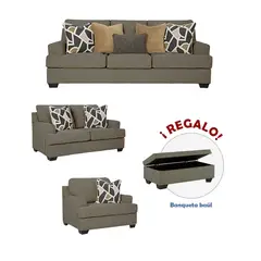 GENERICO - Juego de sala 3-2-1 + Banqueta baúl de regalo Adem Beige