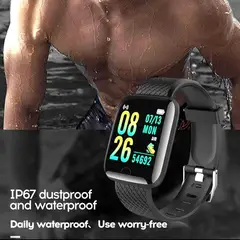 GENERICO - Reloj Inteligente Fitness Negro Bluetooth Calorías Android IOS Navidad