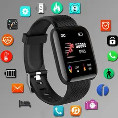GENERICO - Smartband Fitness Negro Bluetooth Calorías Android IOS Navidad