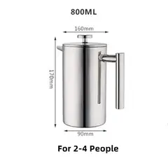 GENERICO - Cafetera prensa de acero 800 ml