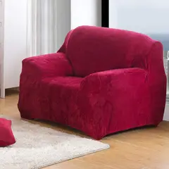 GENERICO - Funda Para Muebles De 1 asiento - Terciopelo Rojo Vino