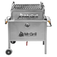 MR GRILL - Caja China Chica Steel Pro Infinity con Parrilla de Ángulos Regulable