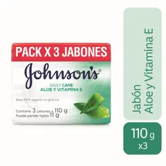 JOHNSON AND JOHNSON - Jabón Adultos Aloe Johnson Tripack 110gr