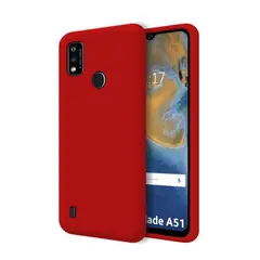 GENERICO - Funda para ZTE Blade A34 Soft Feeling Antishock Rojo Resistente
