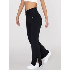 BSOUL - Legging Mujer Split Hem Flare Legg Negro