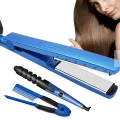 GENERICO - Trio Nano Titanium Plancha Alisador Tenaza Ondulador Rizador y Peineta