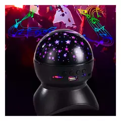 RYBIU IMPORT - Parlante Lampara con Forma de Luna Divertido en Color Negro.