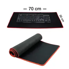 GENERICO - Pad Mouse Gamer Alfombrilla para PC De 70cm x 30cm Borde Cosido Rojo