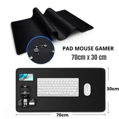 GENERICO - Pad Mouse Gamer Alfombrilla para PC De 70cm x 30cm Borde Cosido Negro