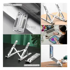 RYBIU IMPORT - Base Ergonomico para Laptop en Plateado Y+Gift MiniAgenda