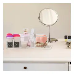 RYBIU IMPORT - Caja de Acrilico Moderna con 3 Divisiones en Transparente