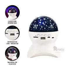 RYBIU IMPORT - Bocina con Luces en Color Blanco Y+Banderitas Adhesivas