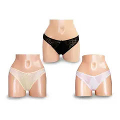 Peter Pan - Pack x3 Bikini Con Encaje Elastico Multicolor