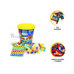 GENERICO - Balde Infantil de Piezas Multicolor Y+Post-it Adhesivos