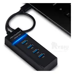 RYBIU IMPORT - Conector con Cable Integrado Hub303 Negro Y+Regalo Stickers