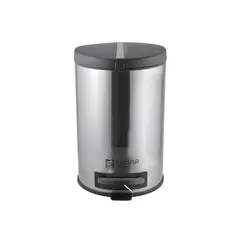 FACUSA - Papelera CLEAN 12Lts Acero Inoxidable Con Asa